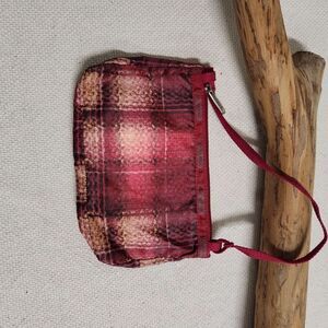 Le sport sac red plaid mini bag wristlet